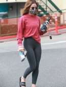 Lucy Hale Booty in Tights, Going to a Pilates Class in Los Angeles