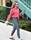 Lucy Hale Booty in Tights, Going to a Pilates Class in Los Angeles