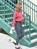 Lucy Hale Booty in Tights, Going to a Pilates Class in Los Angeles