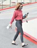 Lucy Hale Booty in Tights, Going to a Pilates Class in Los Angeles