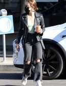 Lucy Hale in Jeans, getting Coffee in LA