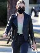 Lucy Hale in Jeans, getting Coffee in LA