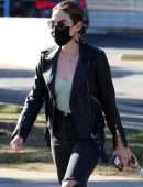 Lucy Hale in Jeans, getting Coffee in LA