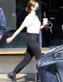 Lucy Hale in Jeans on Coffee Run in Los Angeles