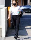 Lucy Hale in Jeans on Coffee Run in Los Angeles