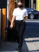 Lucy Hale in Jeans on Coffee Run in Los Angeles