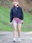 Lucy Hale Leggy in Shorts, Out for a Hike in Los Angeles