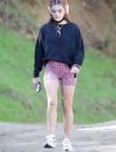 Lucy Hale Leggy in Shorts, Out for a Hike in Los Angeles