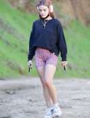 Lucy Hale Leggy in Shorts, Out for a Hike in Los Angeles