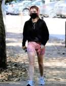 Lucy Hale Leggy in Shorts, Out for a Hike in Los Angeles