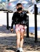 Lucy Hale Leggy in Shorts, Out for a Hike in Los Angeles