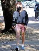 Lucy Hale Leggy in Shorts, Out for a Hike in Los Angeles