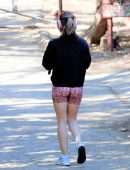 Lucy Hale Leggy in Shorts, Out for a Hike in Los Angeles