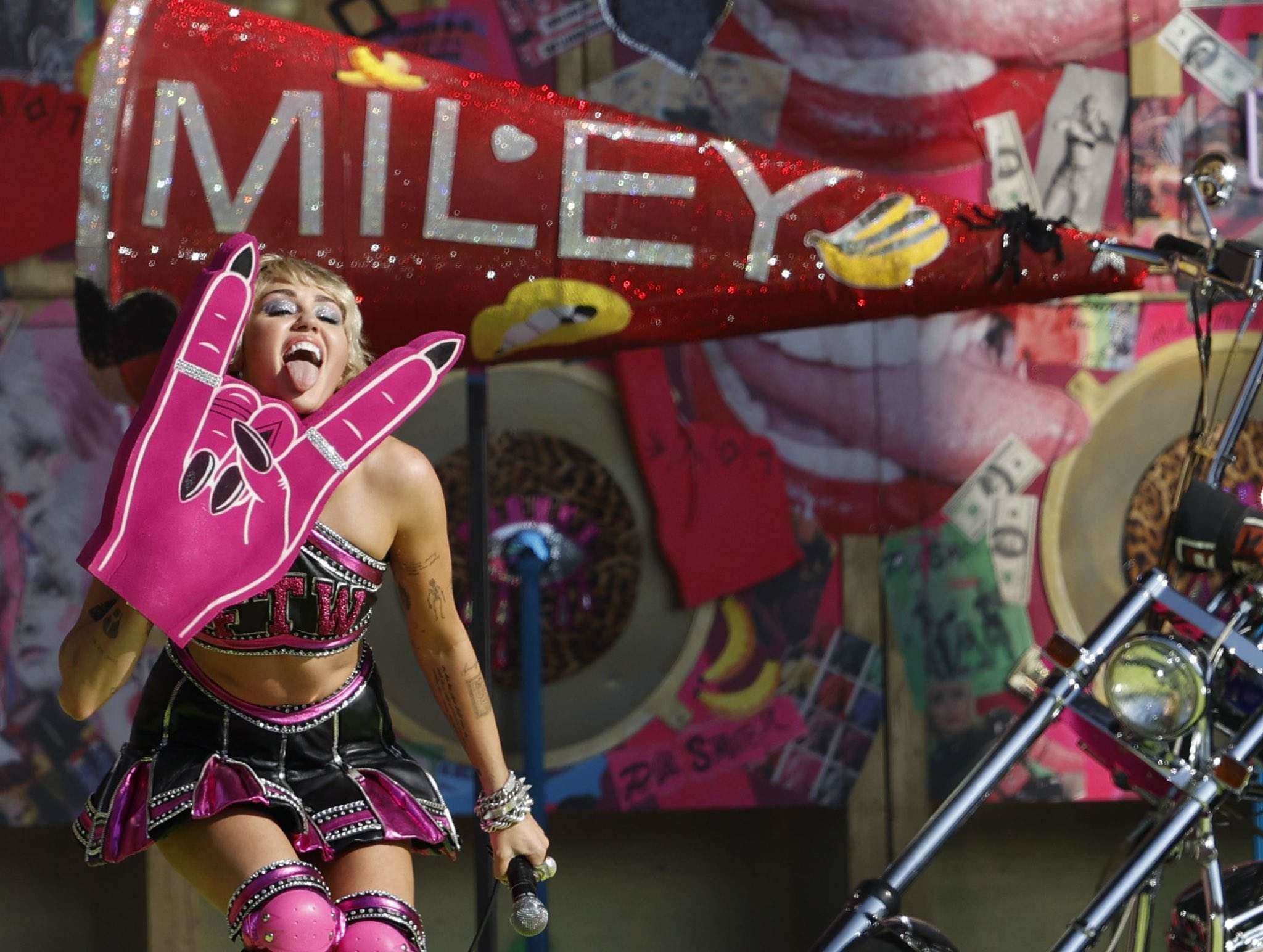 Miley Cyrus at Super Bowl Pre-Game Show 2021