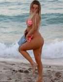 Tana Mongeau Booty in a Thong Pink Bikini in Miami Beach