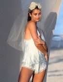 Taylor Hill Booty on Victoria’s Secret Lingerie Photoshoot on a Beach in Miami
