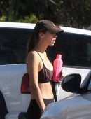 Victoria Justice Cleavage in Sports Bra After having a Training Session in Los Angeles