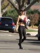 Victoria Justice Cleavage in Sports Bra After having a Training Session in Los Angeles