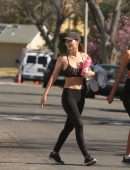 Victoria Justice Cleavage in Sports Bra After having a Training Session in Los Angeles