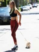 Alexis Ren After Workout Session with her Puppy in Los Angeles