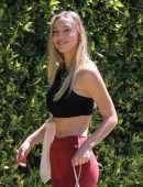 Alexis Ren After Workout Session with her Puppy in Los Angeles