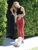 Alexis Ren After Workout Session with her Puppy in Los Angeles