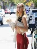 Alexis Ren After Workout Session with her Puppy in Los Angeles