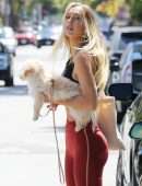 Alexis Ren After Workout Session with her Puppy in Los Angeles