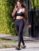 Amelia Gray Hamlin Cleavage in a Black Sports Bra Out in West Hollywood