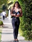 Amelia Gray Hamlin Cleavage in a Black Sports Bra Out in West Hollywood