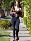 Amelia Gray Hamlin Cleavage in a Black Sports Bra Out in West Hollywood