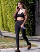 Amelia Gray Hamlin Cleavage in a Black Sports Bra Out in West Hollywood