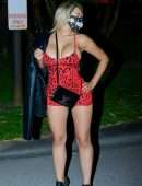 Bella Bunnie Amor Cleavage and Leggy in a Tiny Dress Out in Miami