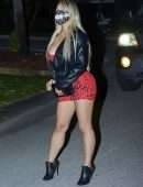 Bella Bunnie Amor Cleavage and Leggy in a Tiny Dress Out in Miami