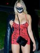 Bella Bunnie Amor Cleavage and Leggy in a Tiny Dress Out in Miami
