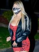 Bella Bunnie Amor Cleavage and Leggy in a Tiny Dress Out in Miami