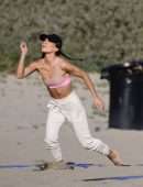 Camila Coelho for a Friendly Game of Beach Volleyball in Santa Monica