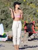 Camila Coelho for a Friendly Game of Beach Volleyball in Santa Monica