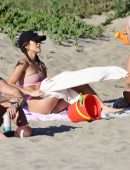 Camila Coelho for a Friendly Game of Beach Volleyball in Santa Monica