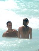 Candice Swanepoel in the Sea on a Beach in Tulum
