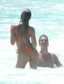 Candice Swanepoel in the Sea on a Beach in Tulum