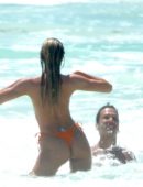 Candice Swanepoel in the Sea on a Beach in Tulum