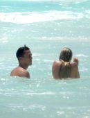 Candice Swanepoel in the Sea on a Beach in Tulum