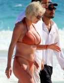 Caroline Vreeland Cleavage and Booty in Bikini on the Beach in Tulum
