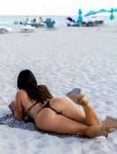 Claudia Romani Booty in a Thong Bikini on the Beach in Miami