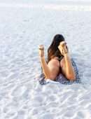 Claudia Romani Booty in a Thong Bikini on the Beach in Miami