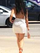 Draya Michele in Skirt Running Errands in Los Angeles
