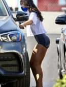 Eiza Gonzalez Leggy in Tight Shorts Out in West Hollywood