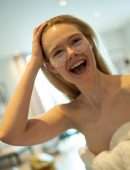 Elle Fanning Getting Ready for the Virtual Golden Globes