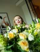 Elle Fanning Getting Ready for the Virtual Golden Globes
